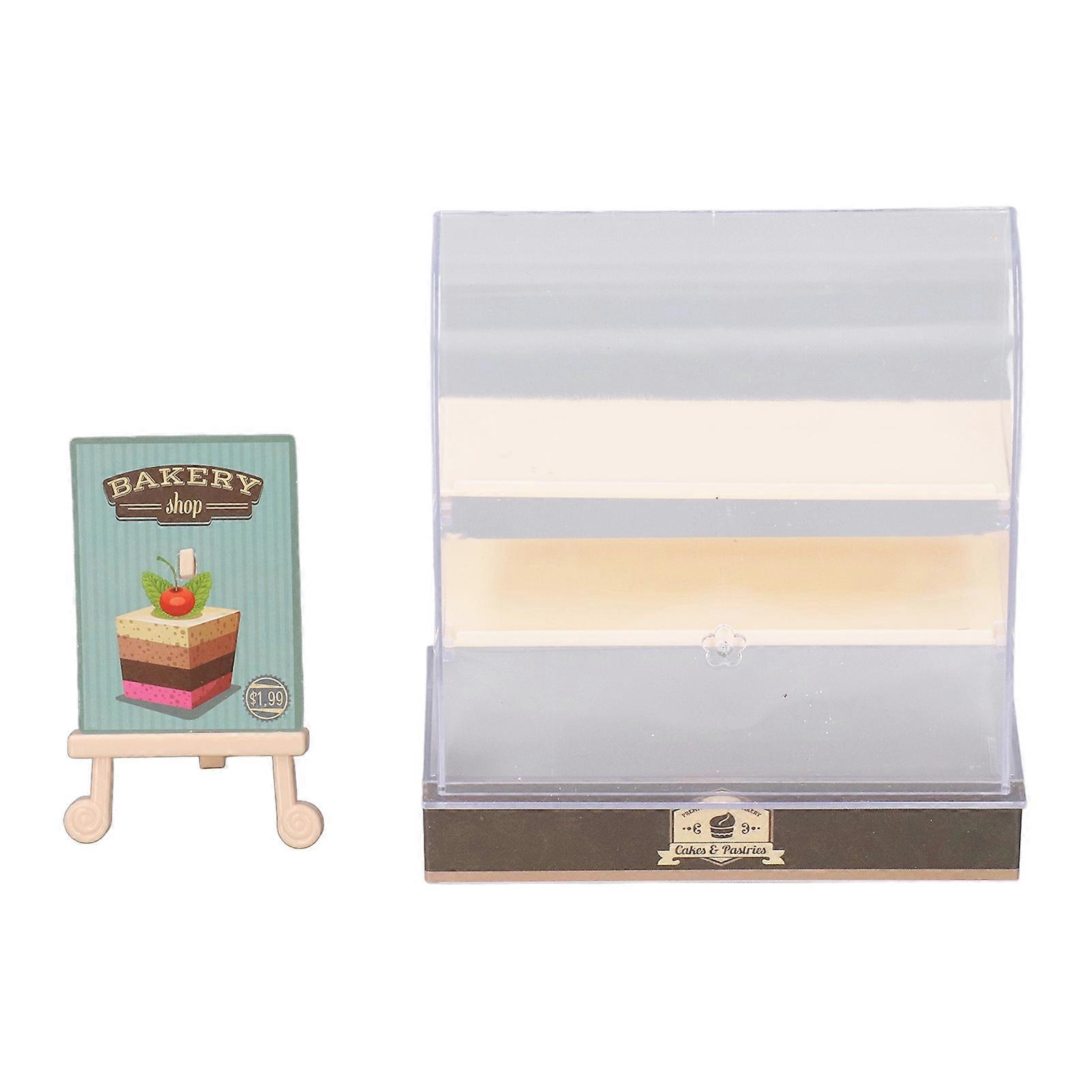 1:12 Dollhouse Cake Cabinet DIY Miniature Bakery Dessert Display Cabinet Model Dollhouse Accessories Orange