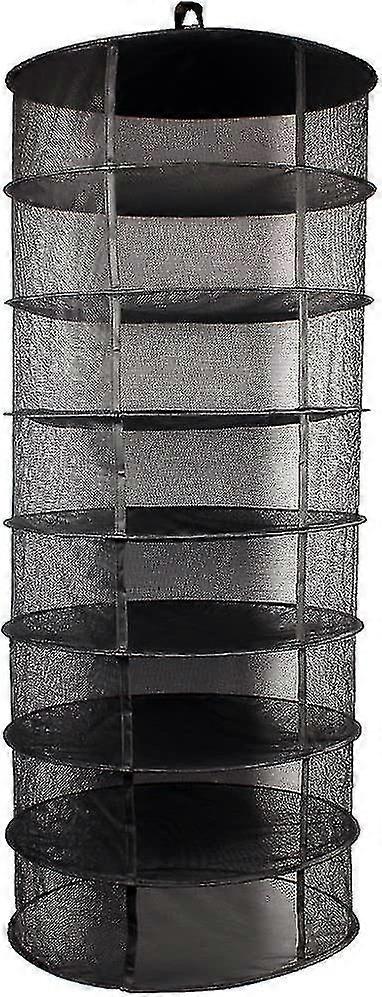 2ft 8 Layer Black Mesh Hanging Herb Drying Rack Dry Net