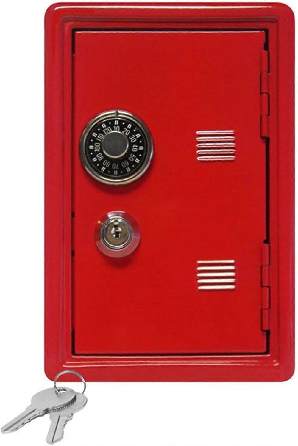 Creative Piggy Bank Mini Atm Money Box Password Digital Coins Cash Deposit Children Security Saving Safe Box (Color : Red)