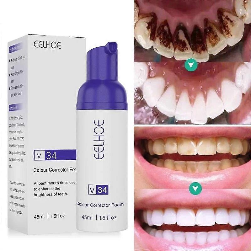 4PCS歯のホワイトニングムース歯磨き粉歯科漂白ディープクリーニングは、煙、お茶、コーヒーの汚れ、新鮮な息、口腔衛生を取り除きます