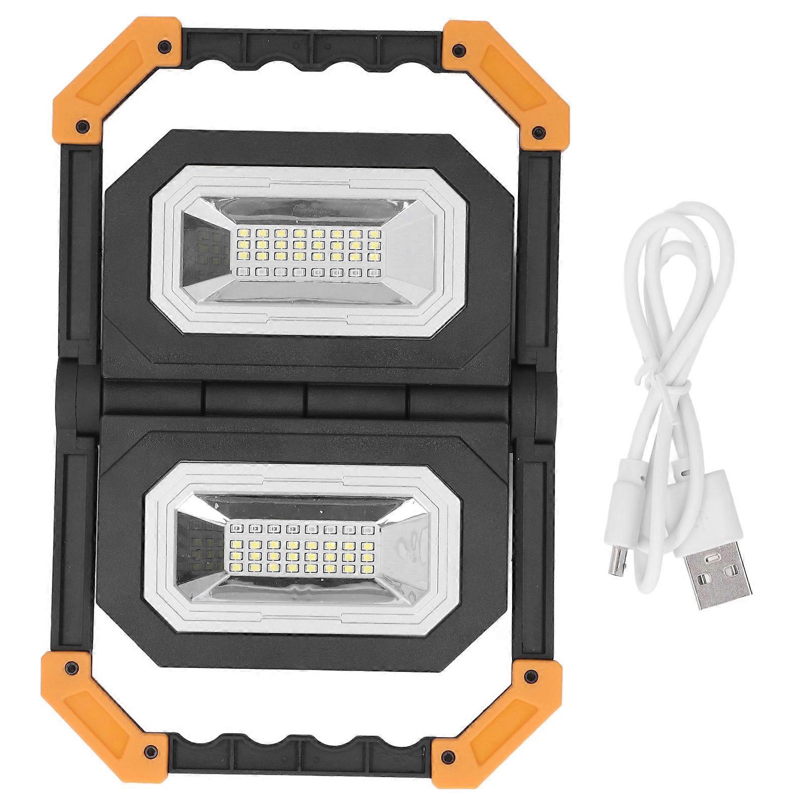 Rechargeable Work Light 64 LEDs 6000K 2 Gear Dimming Red Blue Flashing Portable Foldable LED Mechanic Light