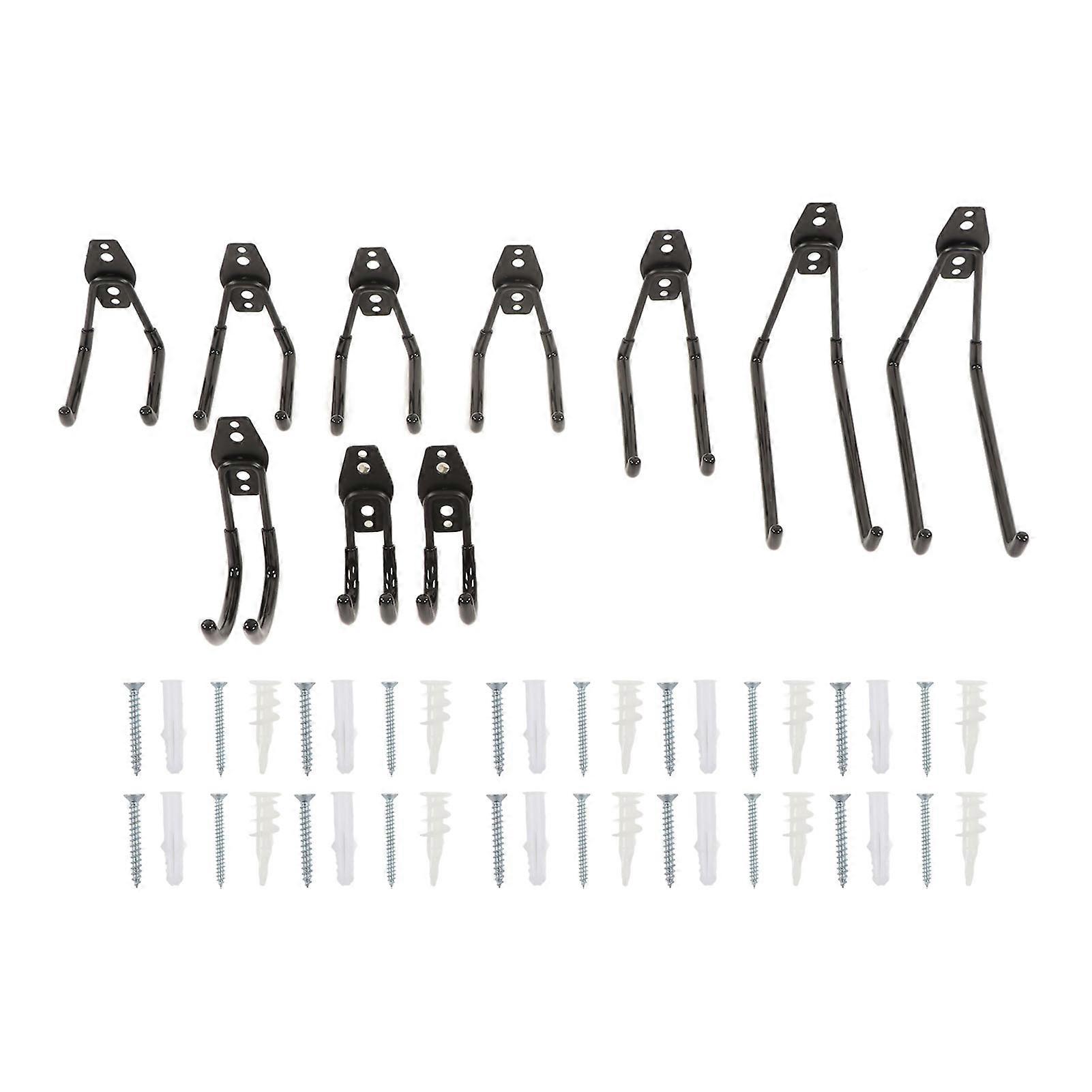 Garage Double Hooks Wall Mount Storage Utility Metal Hooks for Power Tools U and J Type