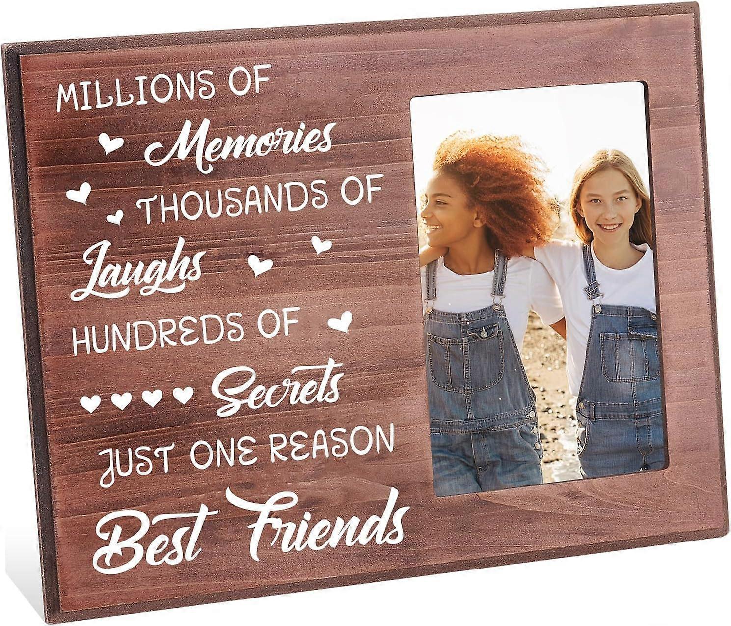 Millions of Memories Thousands of Laughs Hundreds of Sweets Picture Frame 4x6 inch Best Friends Photo Frame Hanging/Tabletop Rustic Wooden Friendship