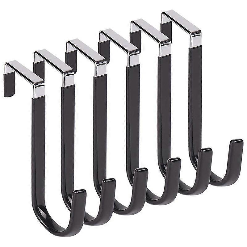 over Door Hooks for Hanging Clothes, 6 Packs Hanger Soft Rubber Surface Prevent Scratches, Door Hoo