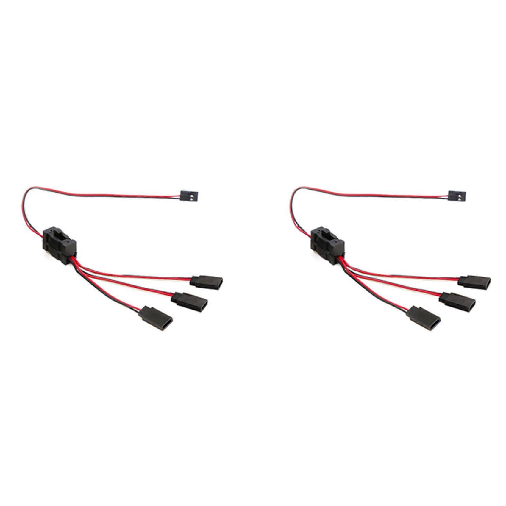 2PCS RC Extension 1 to 3 Y Wire Cable LED Light Control Power Switch for JR Futaba RC Model