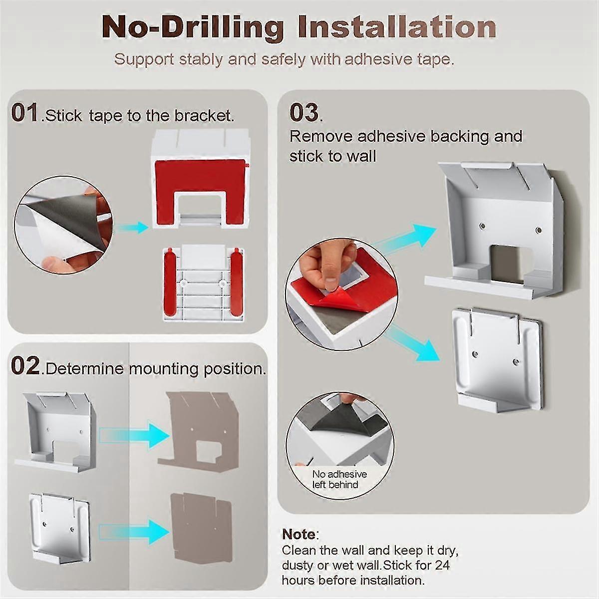 حامل جبل لجهاز التوجيه Gen3 / v3 لجهاز التوجيه الطاقة وإمدادات الطاقة مجموعة حامل التثبيت على الحائط المدعومة بالمواد اللاصقة لسهولة التخزين