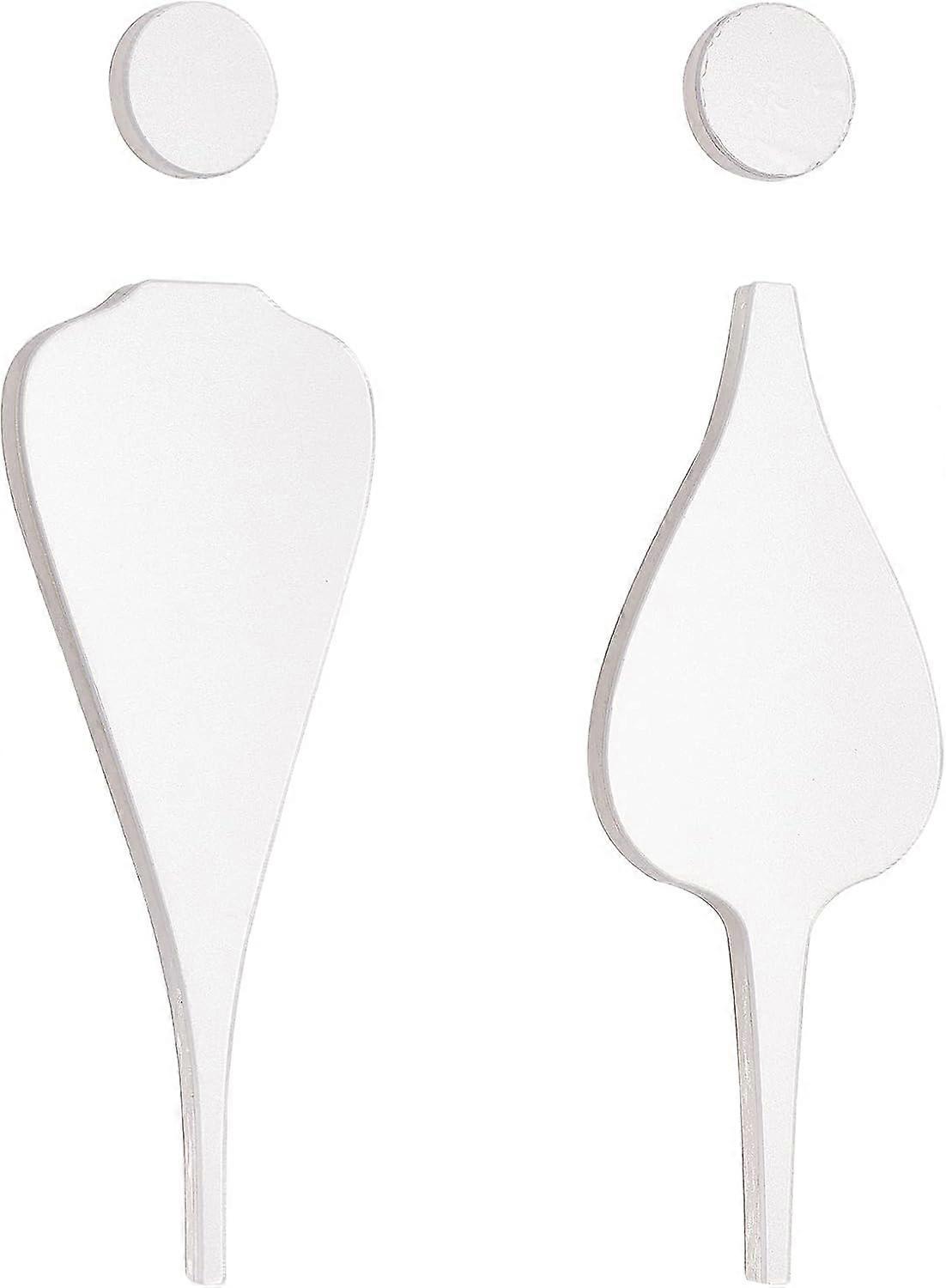 1 Set Restroom Signs Men and Women Brushed Bathroom Door Signage Decor WC Door Sign Acrylic Figure Set Self Adhesive Back Wall Toilet Symbol Sticker f