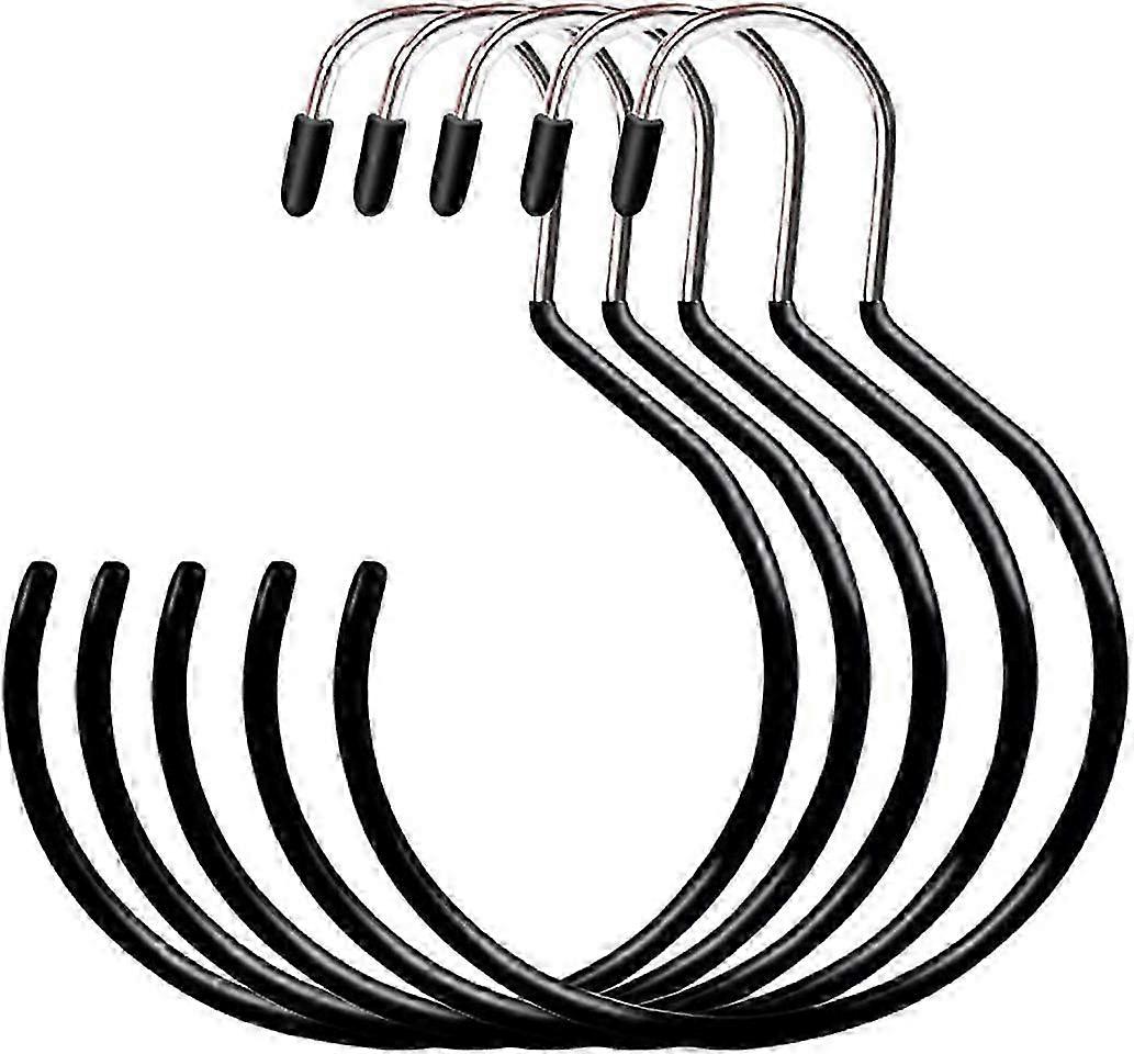 5 قطع جولة وشاح شماعات وشاح حامل وشاح كبير الحجم حامل وشاح مع السنانير حلقات شنقا وشاح حامل لربط الأحزمة قبعة (أسود)