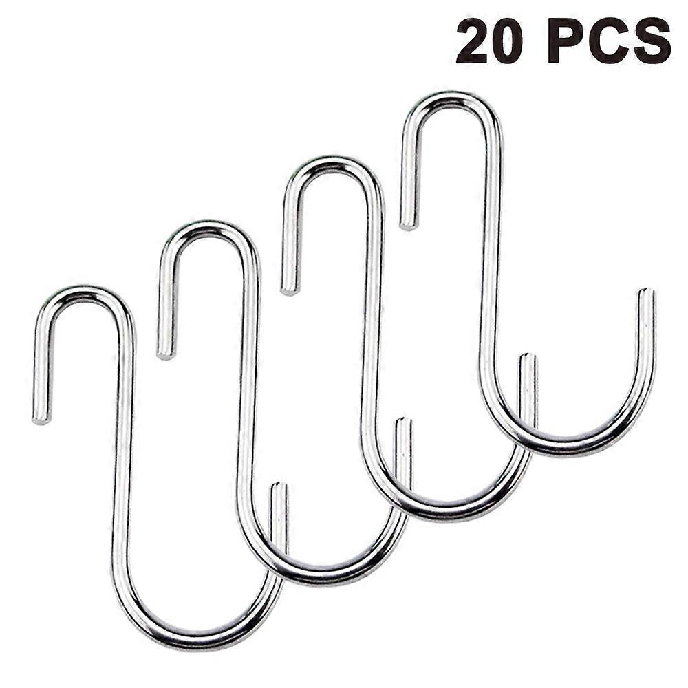 20 Pack Heavy Duty S Hooks Pan Pot Holder Rack Hooks Hanging Hangers