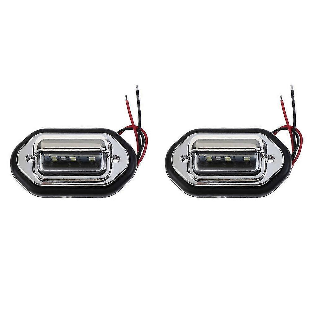 2 יחידות 10-30V 6 אור לוחית רישוי הוביל למשאית משאית נגרר נסיעות