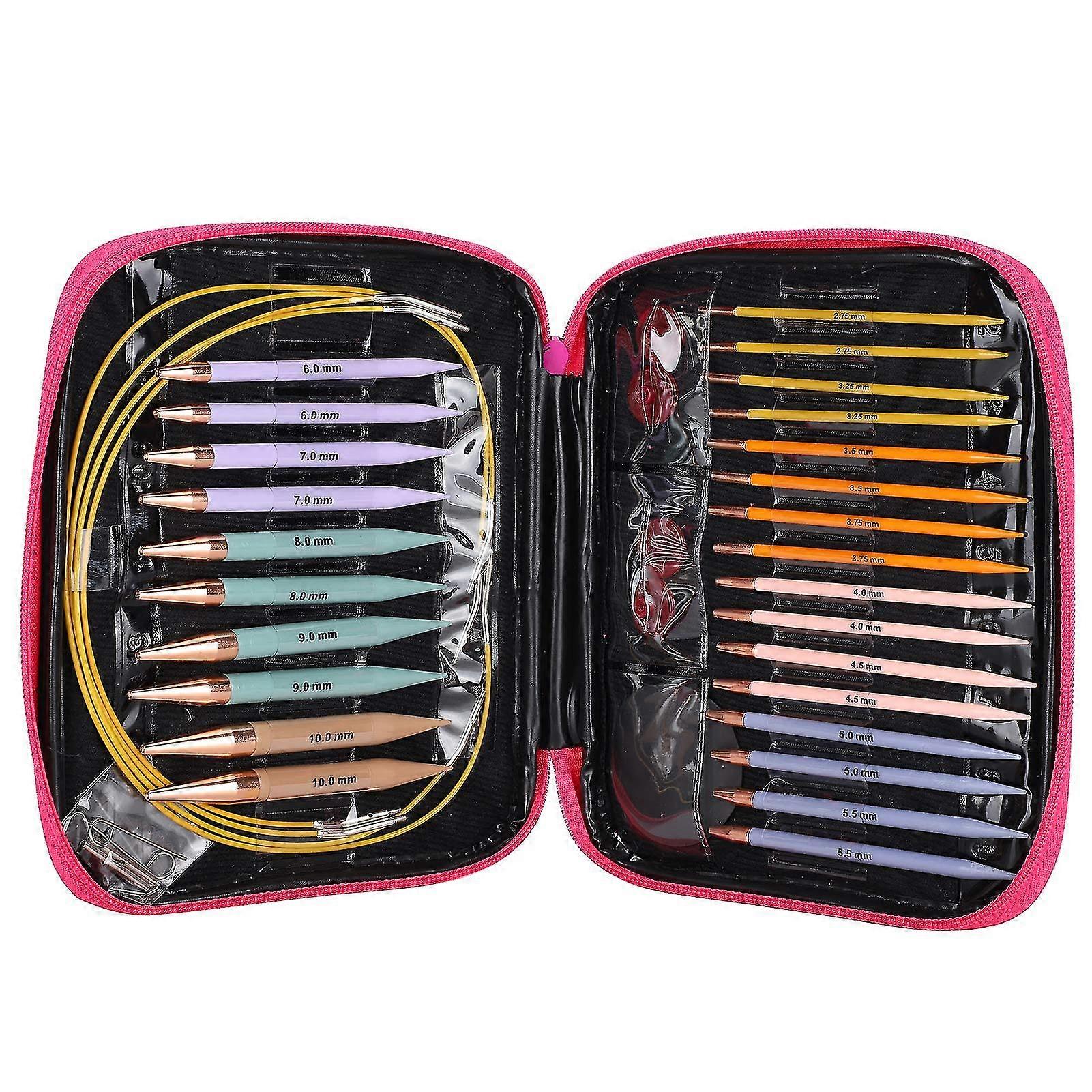 13 Pair Interchangeable Knitting Needles Set, Circular Knitting Needles With 2.75mm-10mm