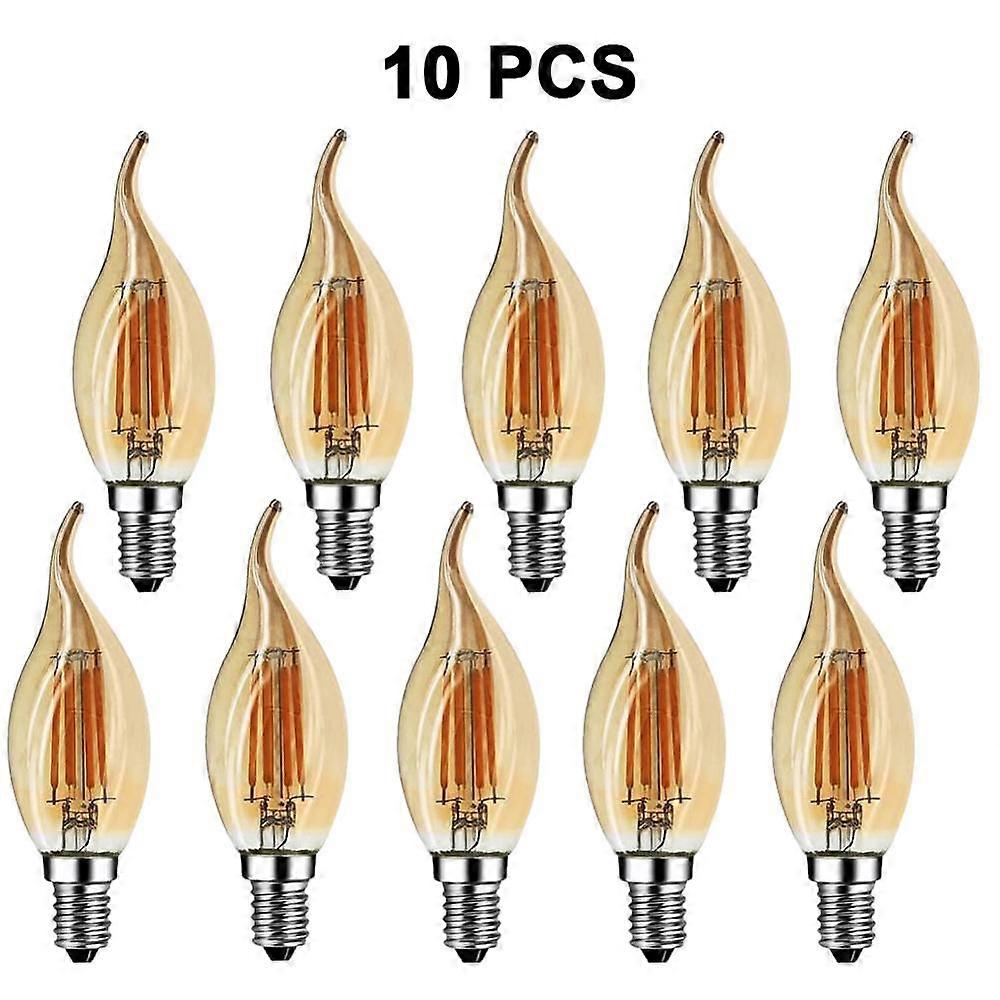 Grensk 4W Dimmable LED Filament Candle Light Bulb 2200K E14 Candelabra Base Flame Shape Bent Tip 25W Incandescent Equivalent C35 4W E14 220V