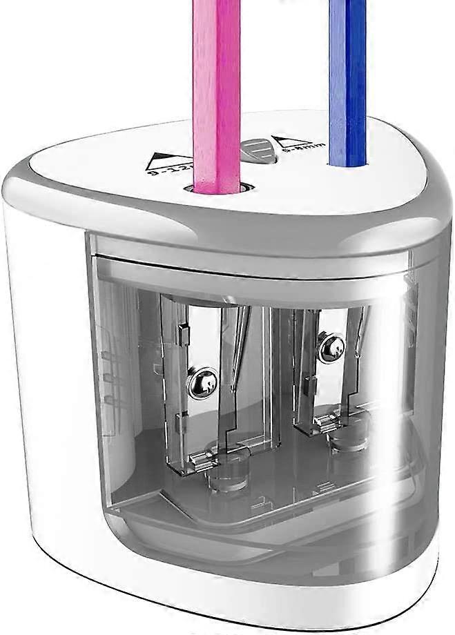 Electric Pencil Sharpener, Children's Automatic Pencil Sharpener, Professional 2-Hole Pencil Sharpener for Thick Colored Pencils, Large Pencils and Th