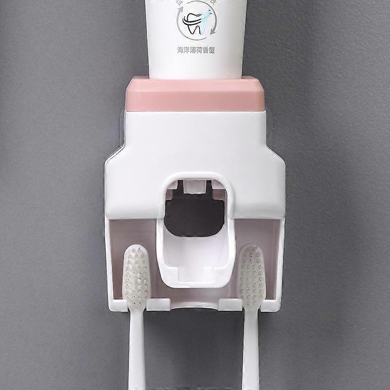 Rose Toothpaste Dispenser And Toothbrush Holder, Wall Mounted Automatic Toothpaste Squeezer