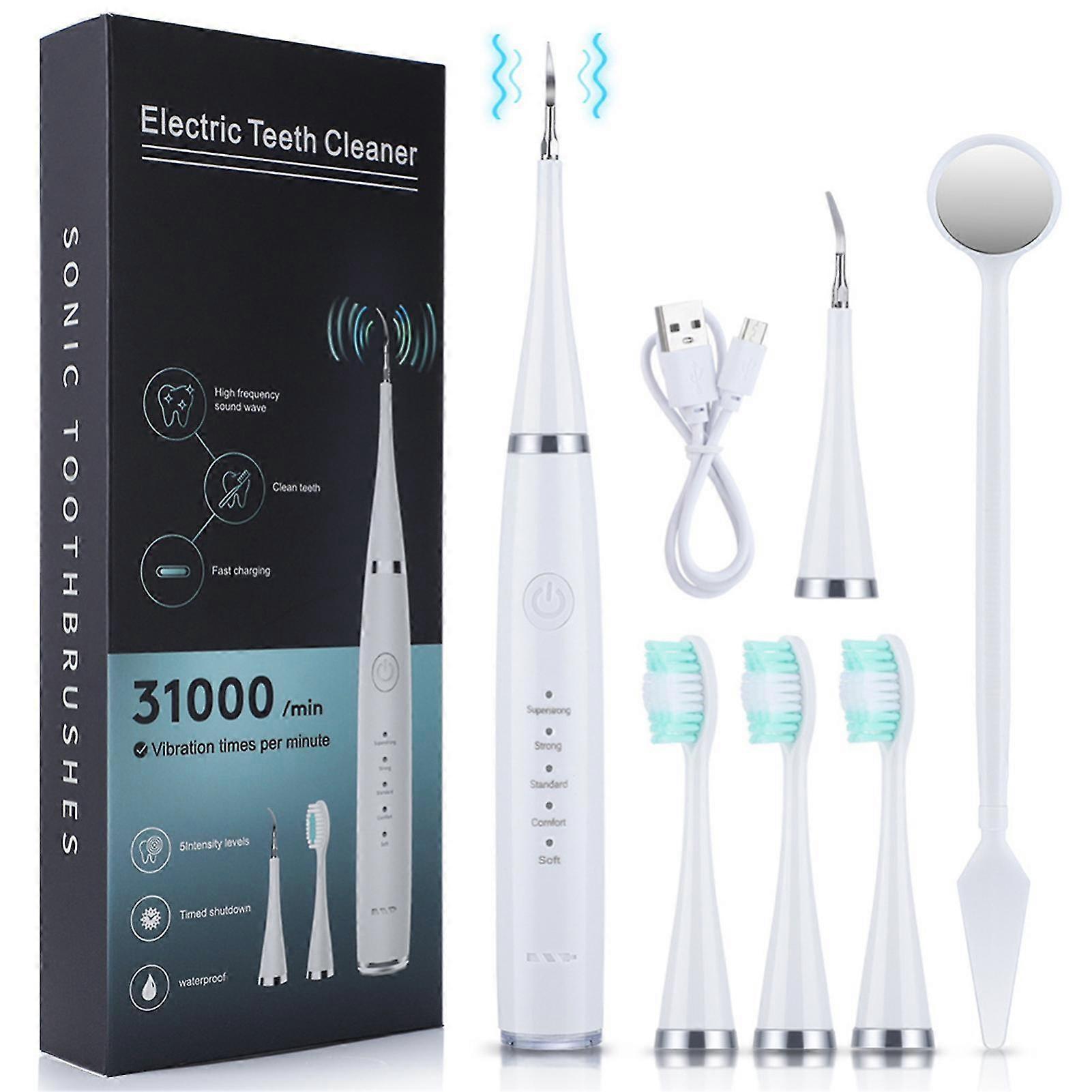 Electric Teeth Cleaner Powerful Ultrasonic Plaque Remover For Teeth With 5 Modes