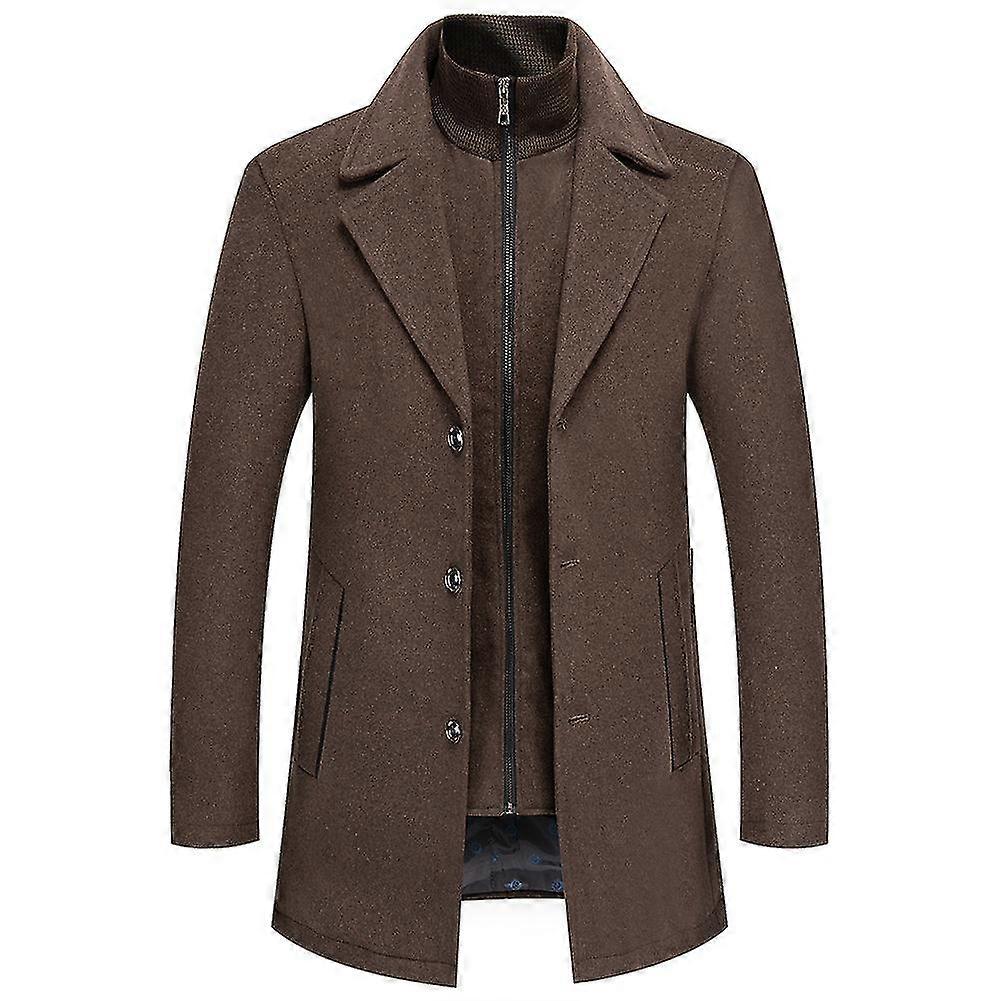 Men'S Winter Solid Color Casual Single-Breasted   Overcoat