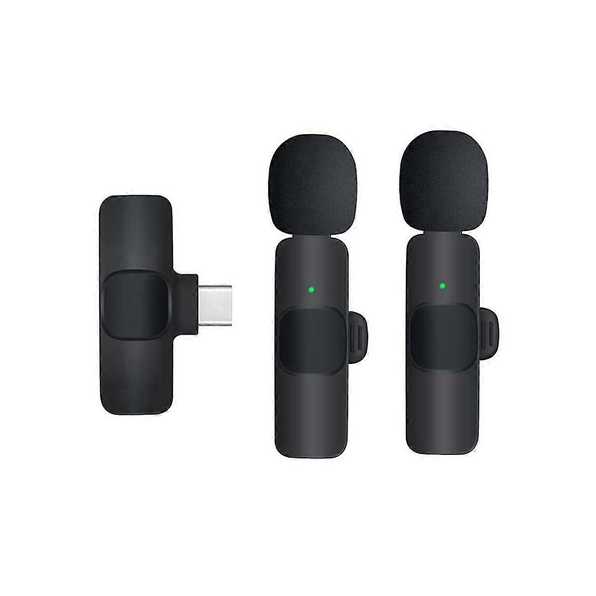 Trådløs Lavalier mikrofon, for videoopptak, live stream,, vlog, presentasjon støyreduserende mikrofon