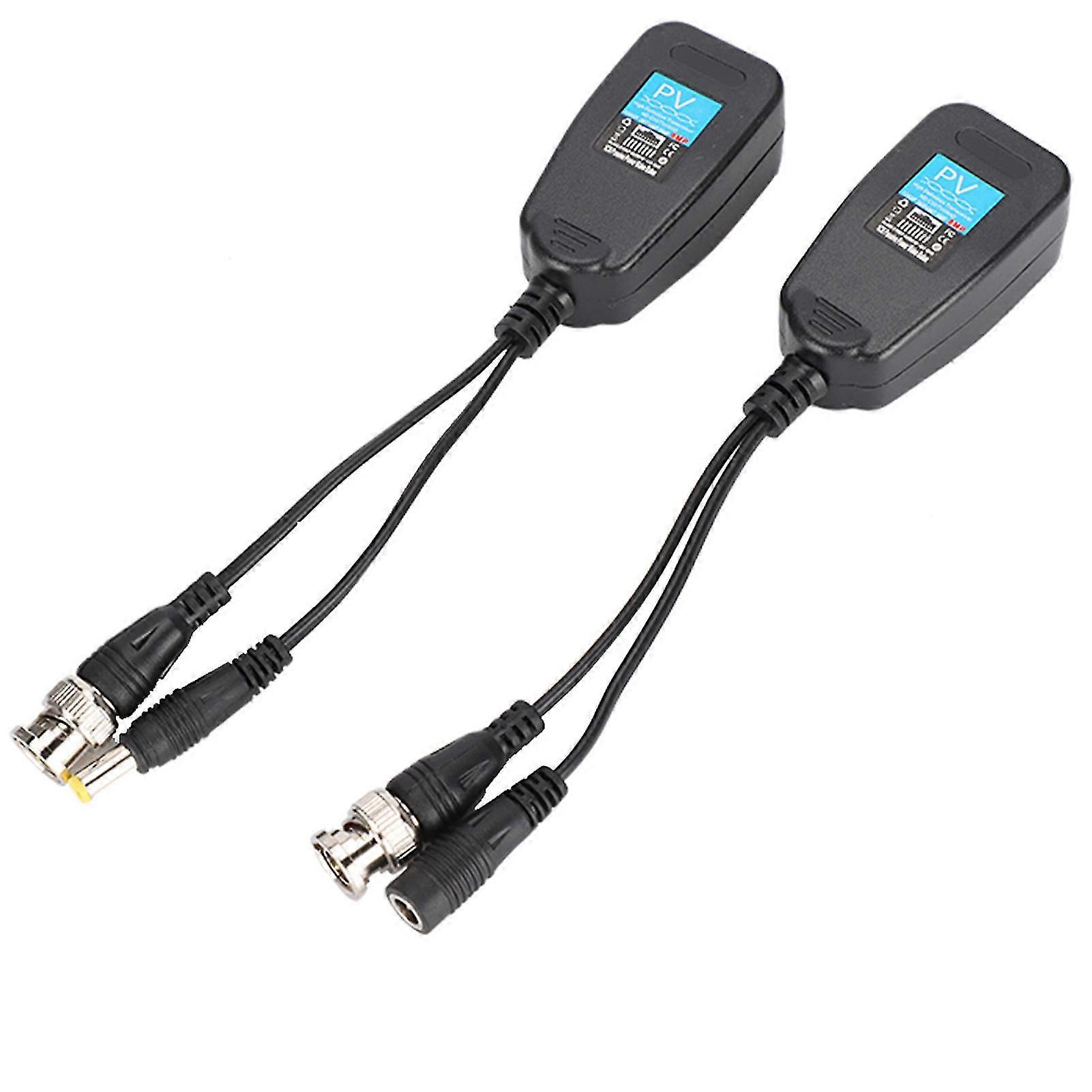 1 Pair Passive Cctv Coax Bnc Video Power Balun Transceiver To Rj45 Connector