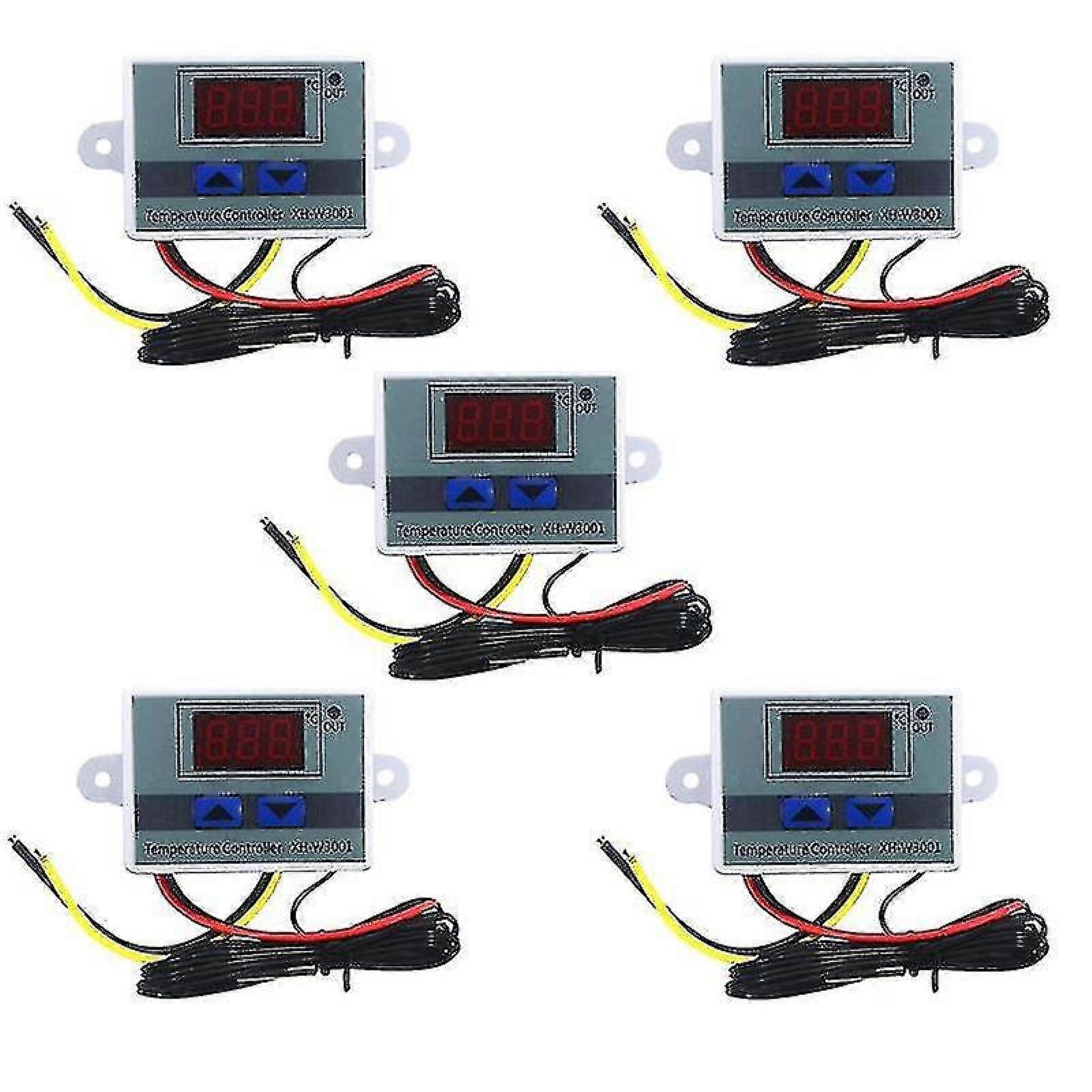 Black Friday 5pcs 110-220v Ac Digital Led Temperature Controller Xh-w3001 compatible Incubator Cooling Heating Switch T