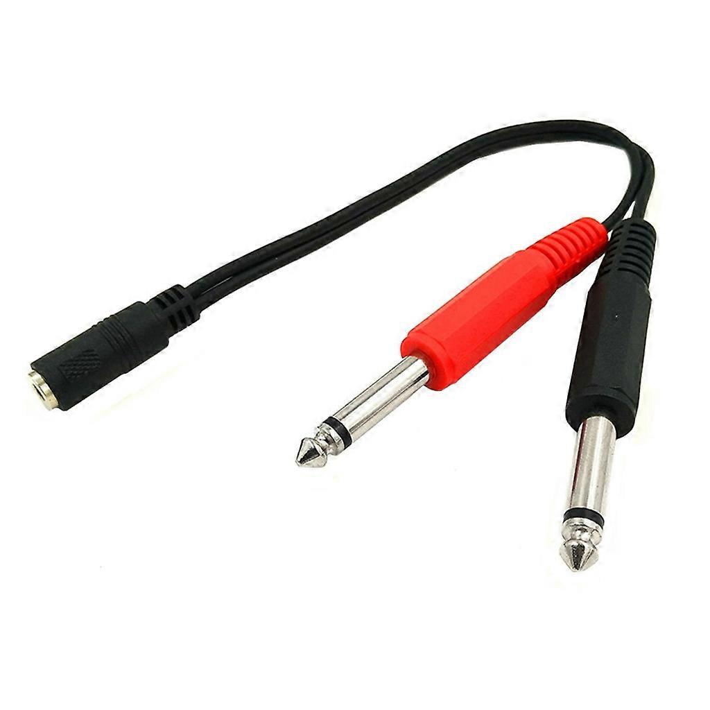 3.5mm To 2 Jack 6.5 Mono Adapter Cable Audio Cable 2x6.35mm Adapter Cable