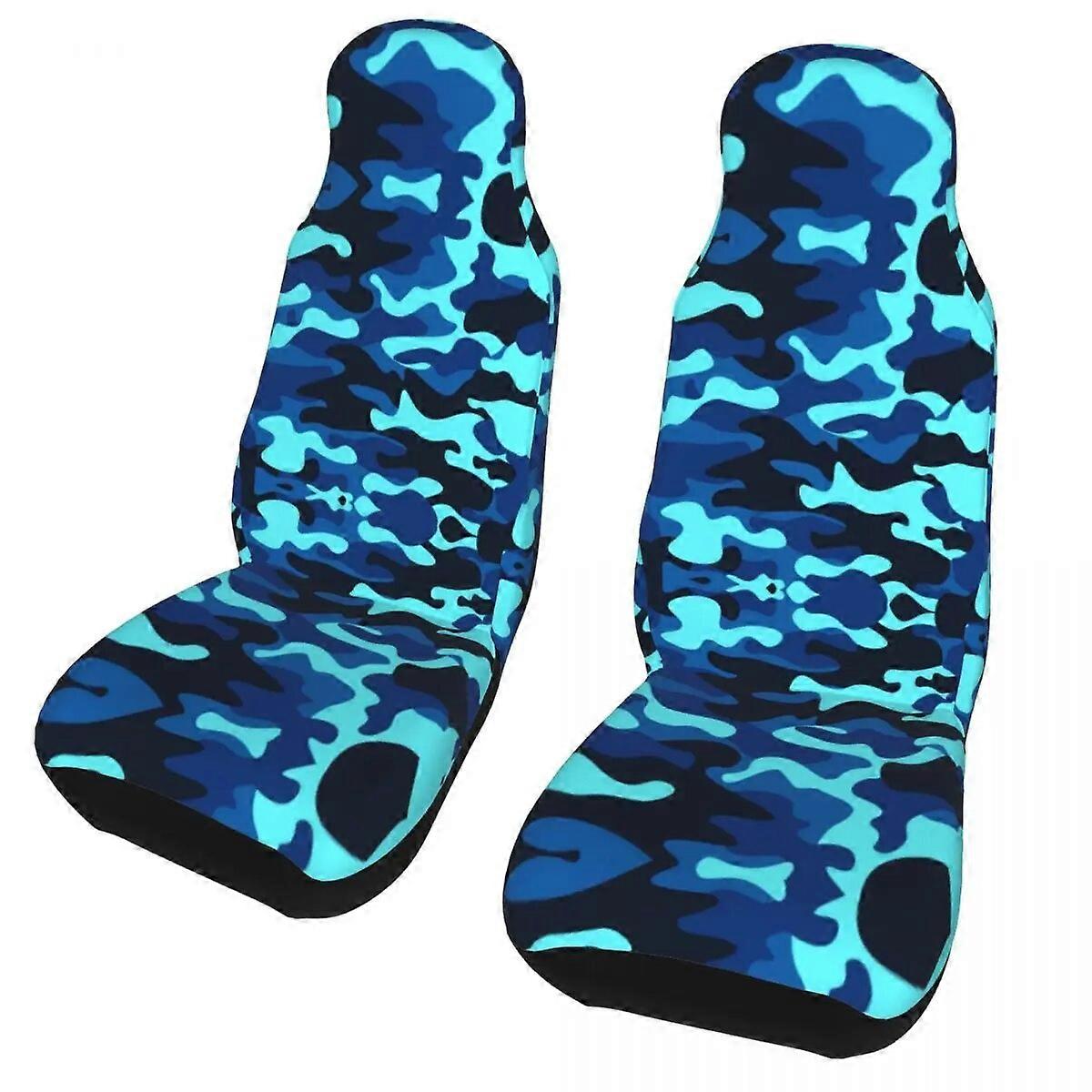 Blue Navy Camo Car Seat Covers Universal Fit for Any Car Truck Van RV SUV Army Military Camouflage Bucket Seats Protector Covers