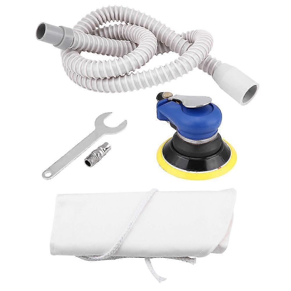 5 Inch Round Air Palm Random Orbital Sander with Pneumatic Vacuum Polisher and Hose Sanding Tool