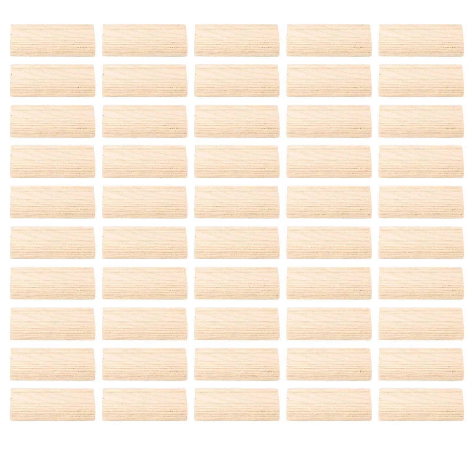 Solid Beech Wood Tenon Insertion Block for Woodworking Furniture Splicing - 50 Pcs, 10x50mm