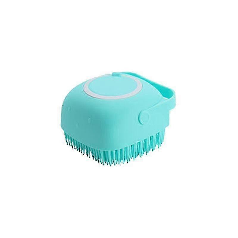 Dog Bath Brush,pet Massage Brush Shampoo Dispenser2pcs-blue+pink