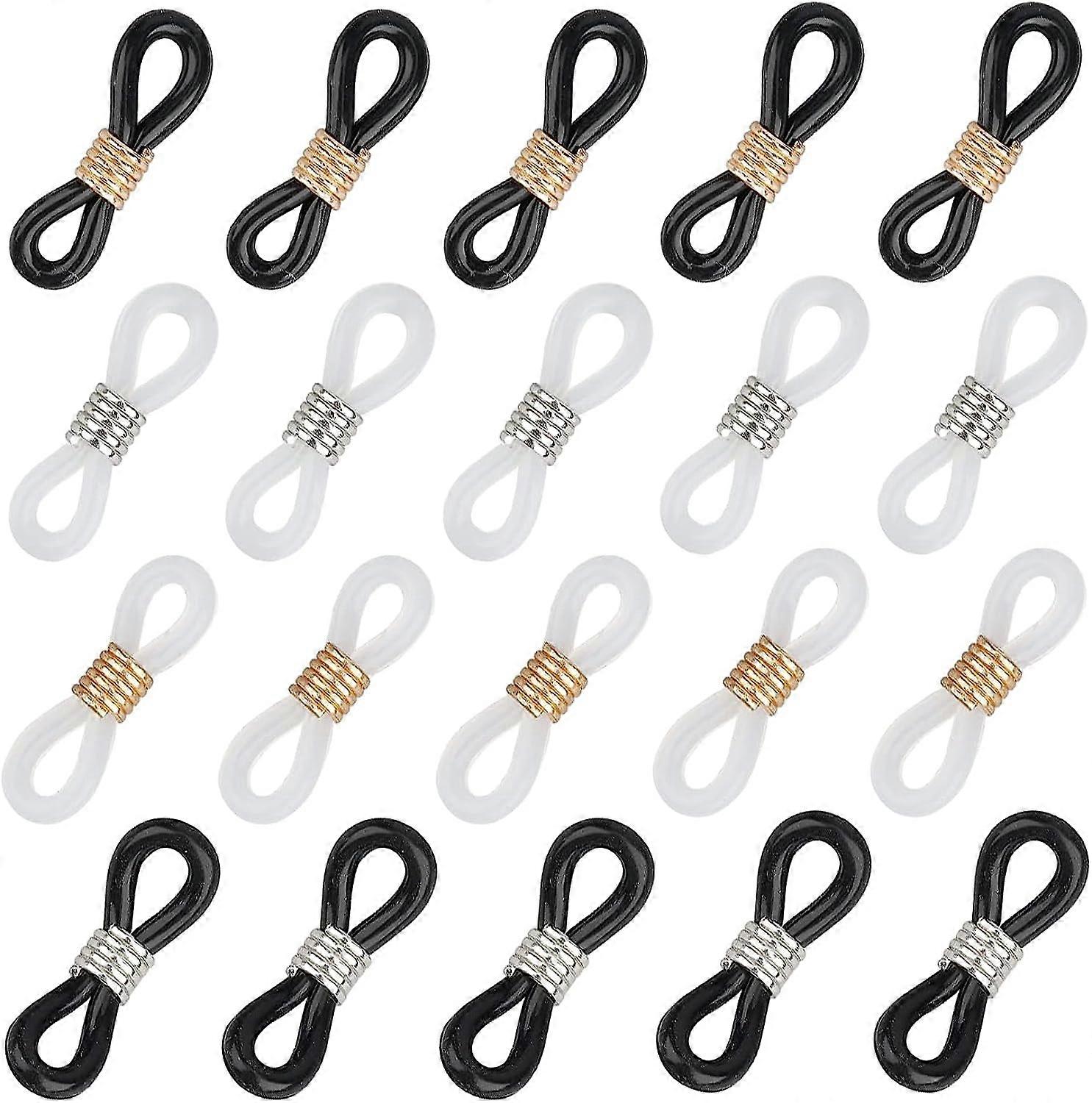 20pcs Adjustable Eyeglass Chains Ends Silicone Eyeglass Connector Eyeglass Chain