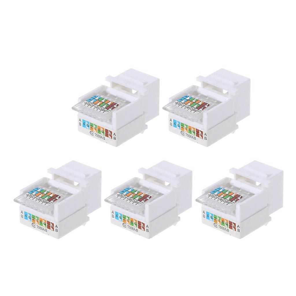 5pcs Tool-free CAT5E UTP Network Module RJ45 Connector Socket Computer Outlet