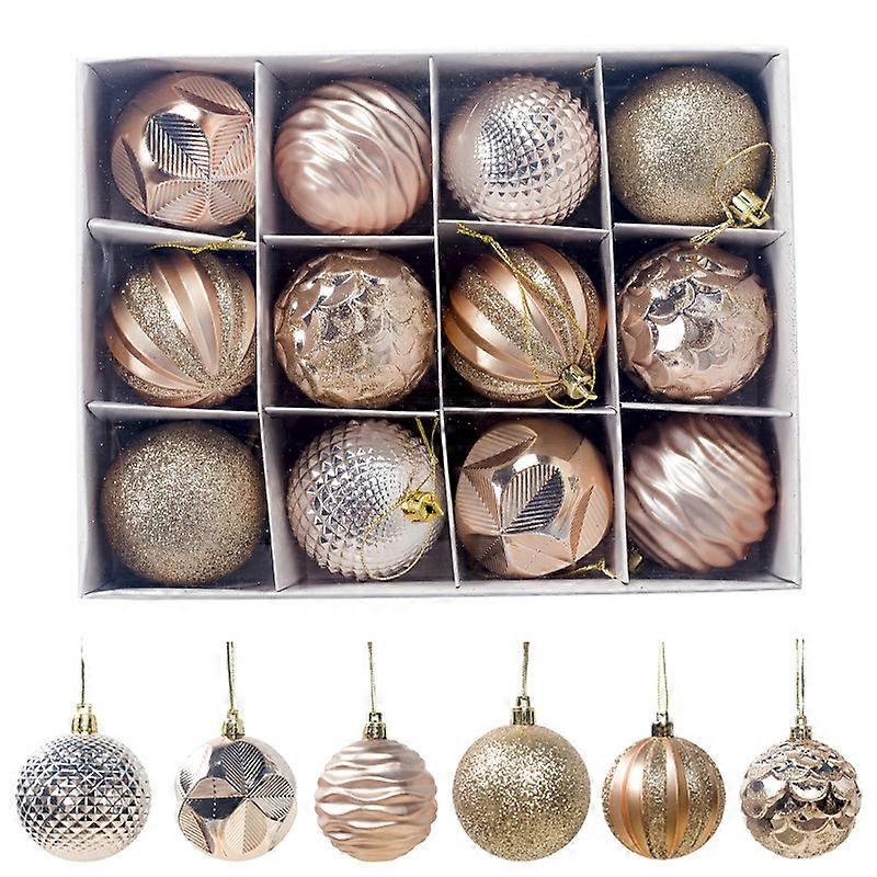DWW-12pcs boules de nol ensemble de boules (or) de nol boules de nol ensemble de boules de nol 2,4 pouces / 6 cm, boules de nol incassables dcoration 