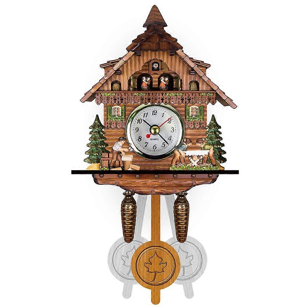 Cuckoo Cuckoo Wall Clock Chime Alarm Clock Retro Clock Wooden Living Room Clock