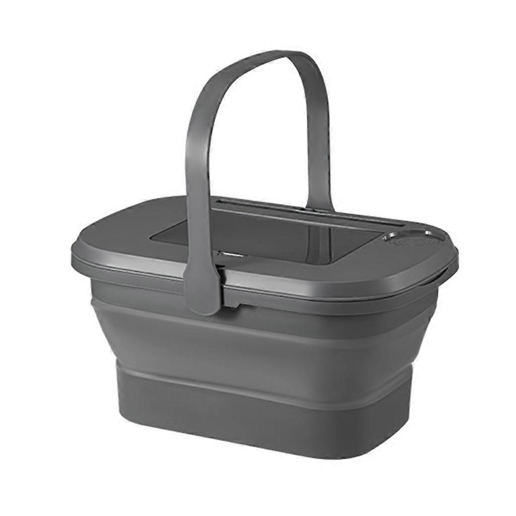 Foldable Storage Basket With Lid Table For Picnic Fruit Camping Equipment