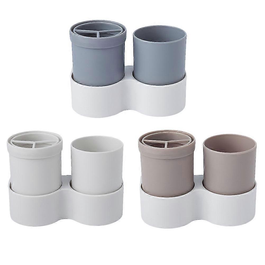 3pcs Punch Free Toothbrush Holders Wall Mounted Racks Versatile Toothbrush Racks