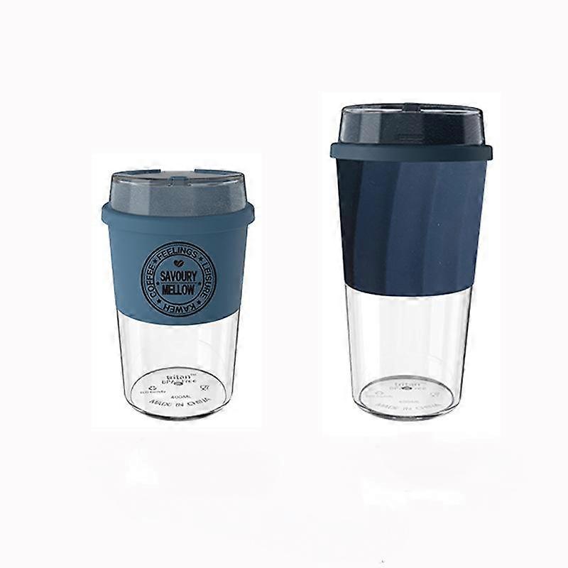 Plastic water cup high-end coffee cup dark blue 300ml
