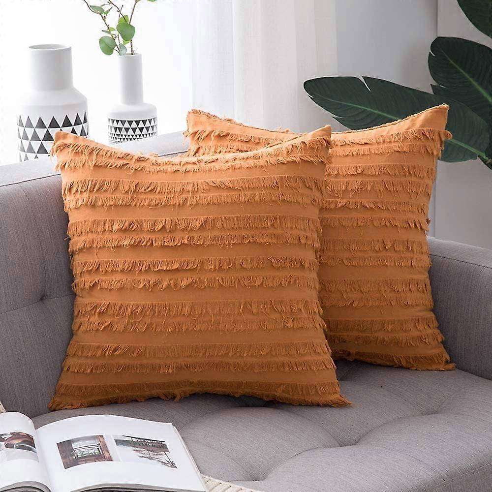 Set of Fall Decorative Boho Throw Pillow Covers Fall Linen