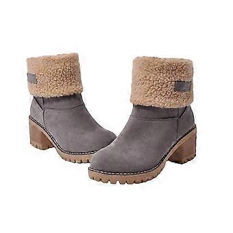 Winter Warme Sneeuw Flocking Schoenen Fashion Dual Boots voor Dames Meisjes Dames (Grijs, Maat 39)