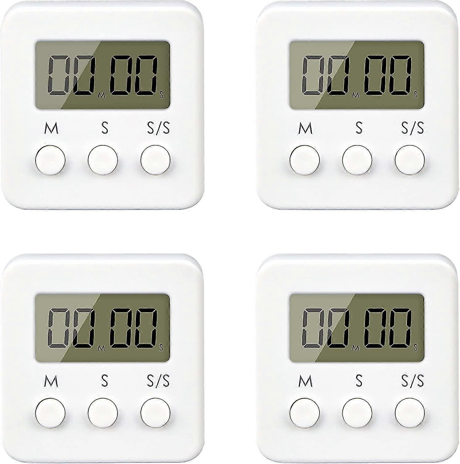 Timer Digital, 4 Piece Mini Stopwatch With Loud Alarm, Countdown Countup To 99.59 & Lcd