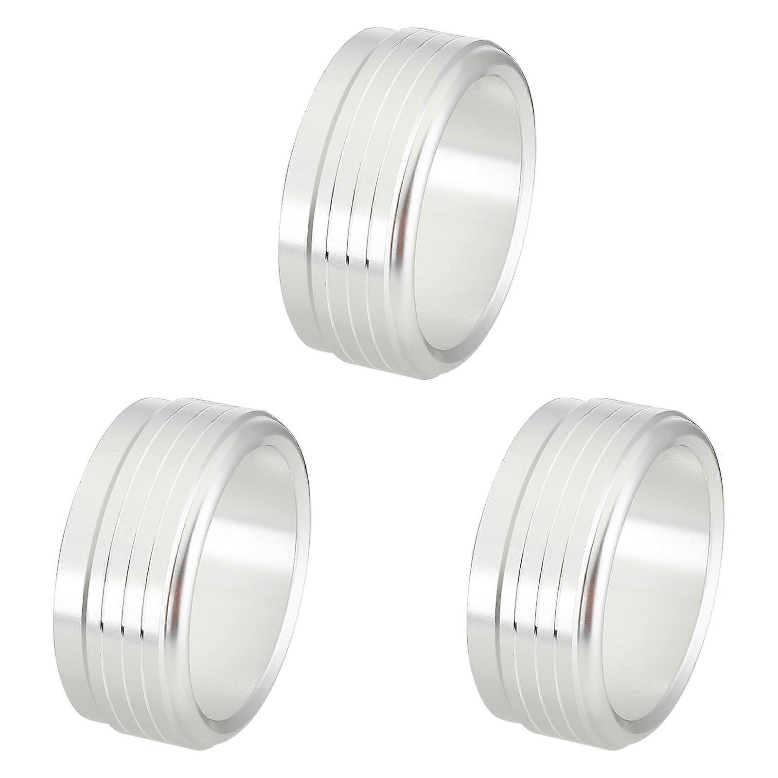 3pcs Red Anodized Aluminum AC Climate Control Ring Knob Covers Compatible with Car AC Button