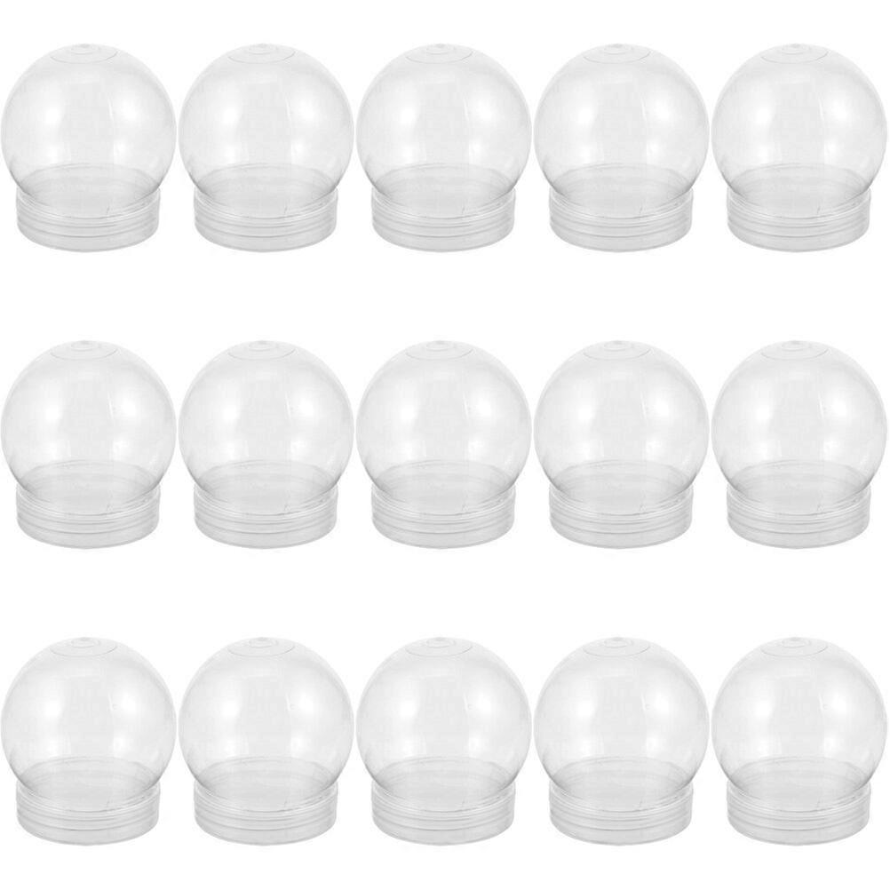 15pcs Clear Water Globes with Screw Off Cap Empty Snow Globe Making Props