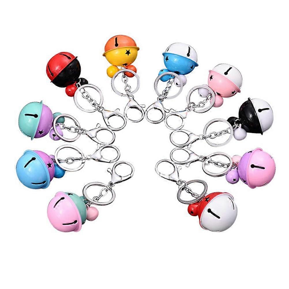 10 Pcs Couple Keychains Mixed Color Keychains Burglar Bell Keychains Bell Key Ring Creative Keychain Pendant