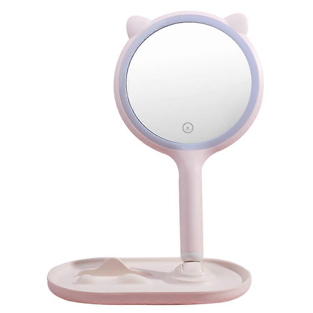 1pc LED Makeup Double Sided Mirror Travel Portable Touch Screen Lighted Mirror