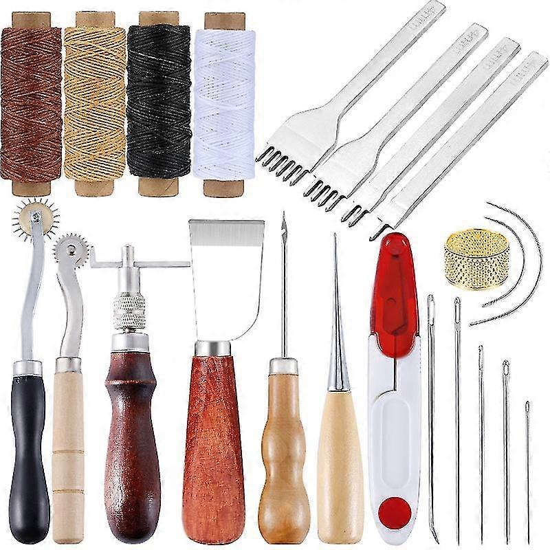 Leder Craft Tools Kit Hand Nähen Näht Stanz Carving Arbeit Diy