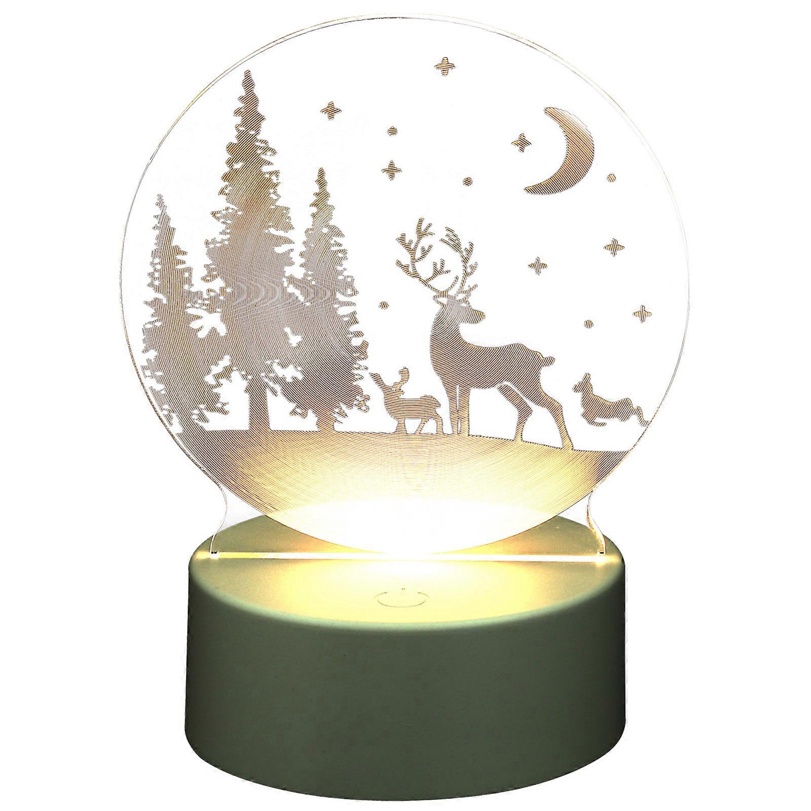 1Pc Acrylic LED Light Christmas Atmosphere Light Chic Night Light Transparent