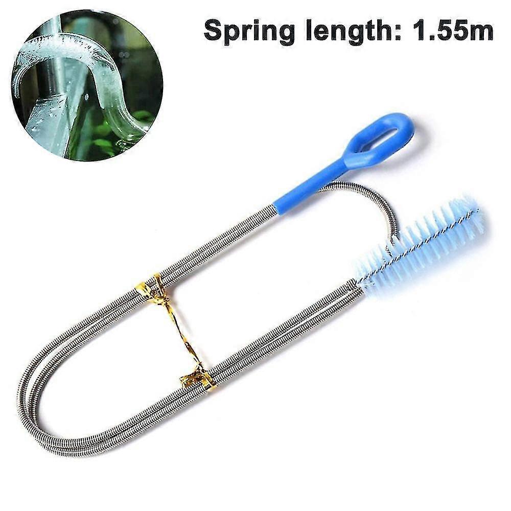 Extra Long Drain Cleaning Brush, Length 1.55m, Super Flexible Drain Cleaning Tool, Drain Clog Remover Brush