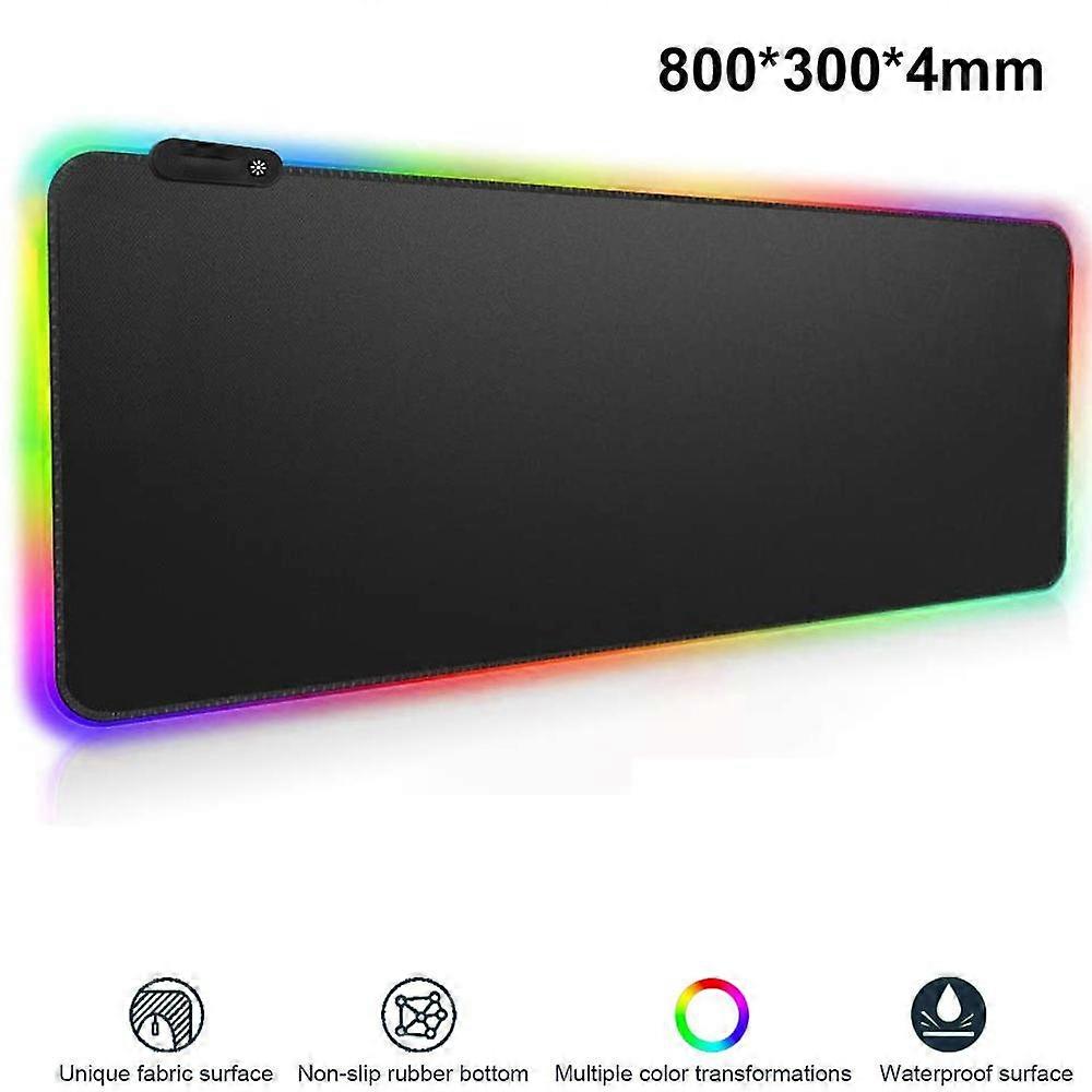 Large RGB Gaming Mouse Pad - 8 Light Modes Extended Computer Keyboard Mat
