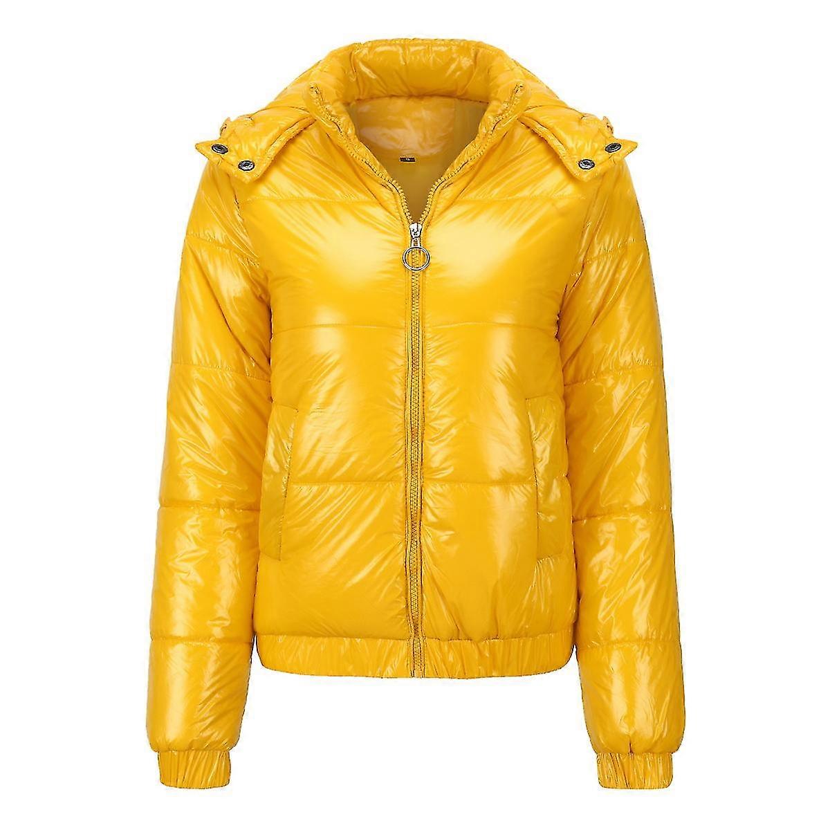 Naiwang Womens Warm Coat Solid Color Shiny Short Padded Jacket