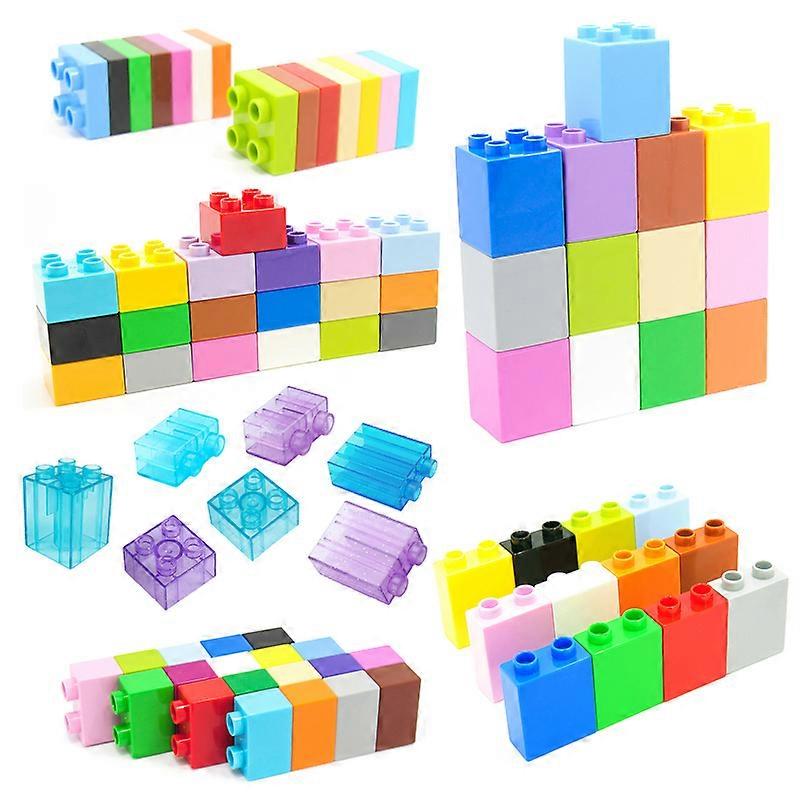 Colorful Bulk Bricks 2 4 Dots Square Mosaic Big Size Building Block Assembly Accessories Compatible DIY Toys For Children