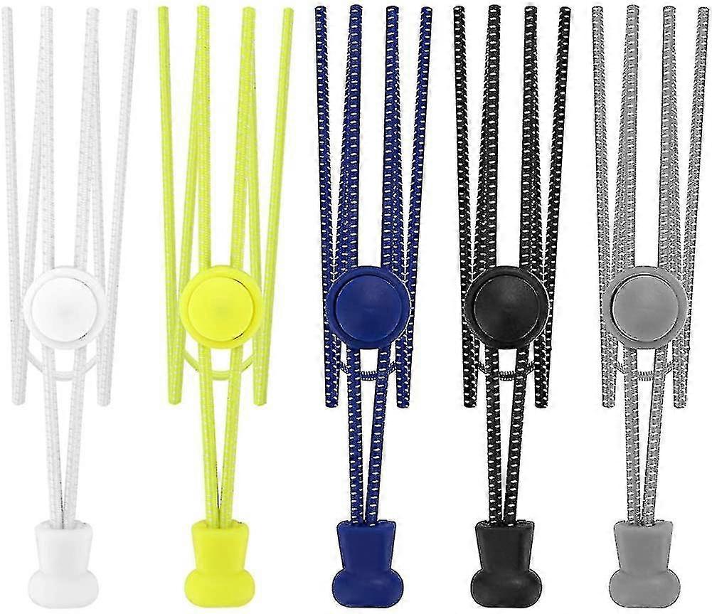 5 Pairs Of Self-locking Elastic Shoelaces, No-immobilizer Elastic Shoelaces
