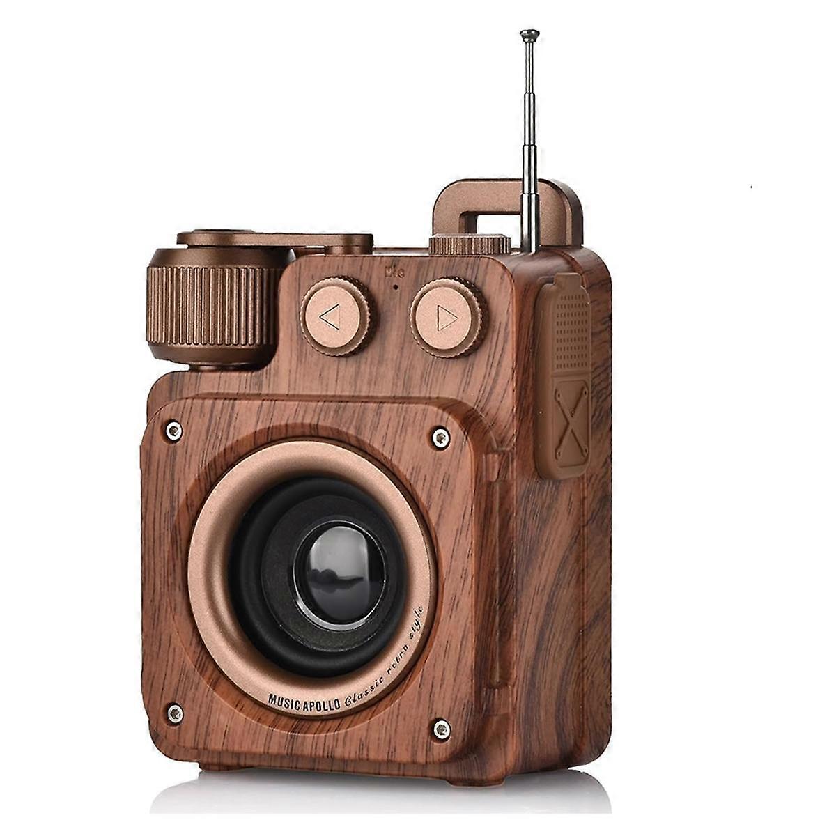 Retro Bluetooth-högtalare,Retro Radio för hemmakontor vintage inredning, Bärbar vintage radio Bluetooth-högtalare